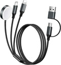 Temdan for Travel Vacation Essentials,3 in 2 USB C Cable for Apple Watch Charger/iPhone 17 Charger/Lightning,Multi Charging Cable Cord,Camping Essentials,Designed for iWatch &iPhone 16-12-5FT Black