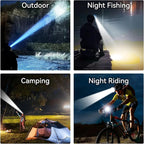 Super Bright LED Rechargeable Headlamp, 6 Adjustable Light Modes Waterproof Headlight, Constant Current Function, Lightweight Design with Yellow & Blue Lenses, Perfect for Camping, Hiking,Running