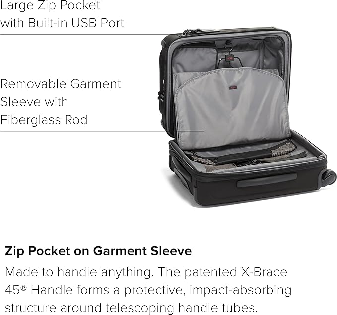 TUMI Alpha Continental Dual Access 4-Wheeled Carry-on Luggage - Rolling, Lightweight Suitcase - Secure Suitcase with Lock