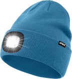 ATNKE LED Lighted Beanie Hat,USB Rechargeable 4 LED Running Headlamp Bright Cap with The Light Gifts for Men and Women
