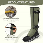 Snake Gaiters, Snake Guards, Gaiters for Men/Women, Adjustable Snake Proof Gaiters for Hunting, Outdoor and Farm Working