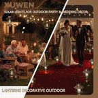 Solar Lanterns Outdoor Waterproof - Outdoor Hanging Lantern with Shepherds Hook, Christmas Halloween Housewarming Gifts for Women Mom Grandma, Lanterns Decorative Outdoor for Yard Patio Backyard Porch