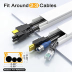 Delamu Cord Hider, 56.7in Cord Covers for 2-3 Wires on Wall, Paintable Cable Hider Wire Covers for Cords, Self-Adhesive Cable Cover Management, Easy Set-up Wires Hiders for TV, W0.95 x H0.55in, White