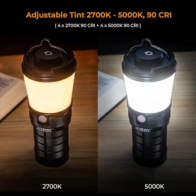 Sofirn BLF LT1 Camping Lantern Rechargeable, Led Lantern with 8X LH351D LED, 24 Hours Runtime in Medium Mode, Perfect Lantern Flashlight for Camping, Power Outages, Hiking, Fishing
