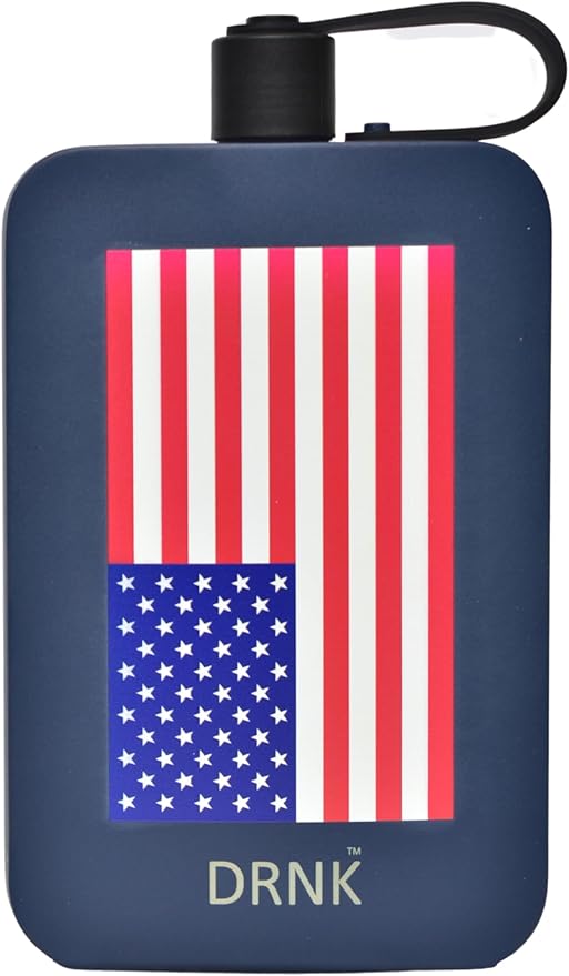 DRNK Stainless Steel Flat Reusable Slim Water Bottle Leak Proof| Non Toxic | BPA Free | Powder Coated | 500ml (Liberty)