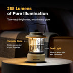 LUXPRO Retro LED Lantern - Battery-Powered Emergency Lantern - Water Resistant - Bright LED Lamp for Indoor & Outdoor Use - Use for Tents, Hiking or Hurricane Prep (Beige, Pack of 1)