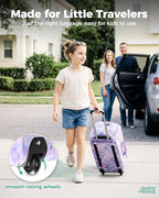 Choco Mocha Girls Suitcase with Wheels, Kids Rolling Duffle Bag Luggage for Travel 22inch, Galaxy Purple