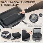Fanwoli Rolling Vacuum Backpack Travel with One-Button Compression, Expandable Carry-On Suitcase Luggage, Approved TSA Lock & Water-Proof Laptop Compartment for Outdoor/Family/Business Trips