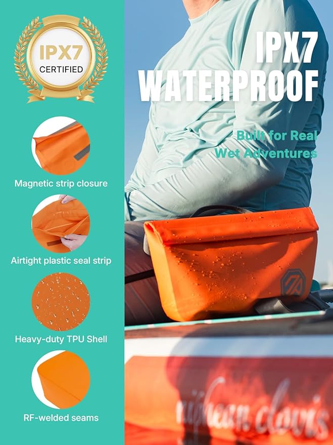 niphean IPX7 Waterproof Dry Bag with Magnetic One-Hand Closure, Durable Waterproof Bag for Kayaking, Paddle Board, Beach, Swimming, Multi-Wear Fanny Pack Style, Dry Bags for Men & Women Outdoor Use