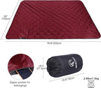 REDCAMP Large Camping Blanket with Sherpa Lining, Cold Weather Warm Outdoor Blanket Windproof for Camping Stadium, Machine Washable 59"x 79" Red