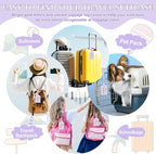 Personalized Initial Luggage Tags for Suitcase, Purple Leather Cute Luggage Tags with Privacy Cover Name Card, Embroidered Custom Monogrammed Luggage Tag Travel Backpack Tags Gifts for Women Kids(P)