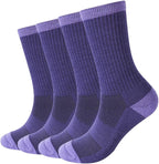 EnerWear 4 Pack Women's Merino Wool Outdoor Hiking Trail Crew Sock