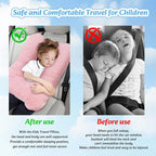 Travel Pillow, Car Pillow for Kids & Adults - Ergonomic Travel Pillows Sleeping Aid for Neck & Body Support, Car Travel Essentials Pillow on Road Trips-Gray (Blue)