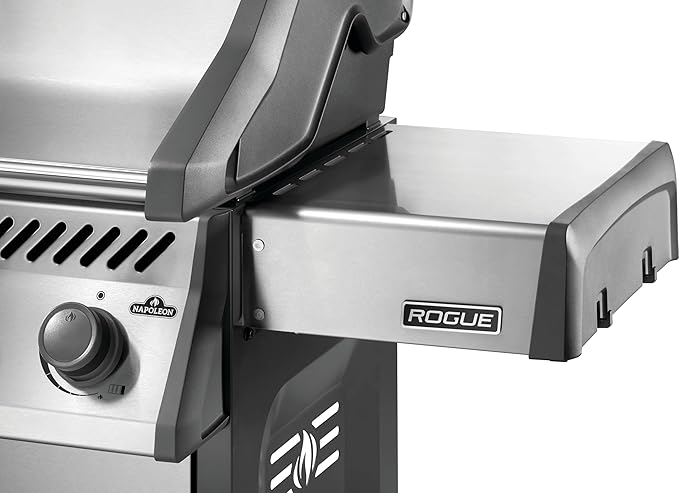 Napoleon Rogue 525 Propane Gas Grill with Range Side Burner, Stainless Steel, Durable 5-Burner Grilling Experience