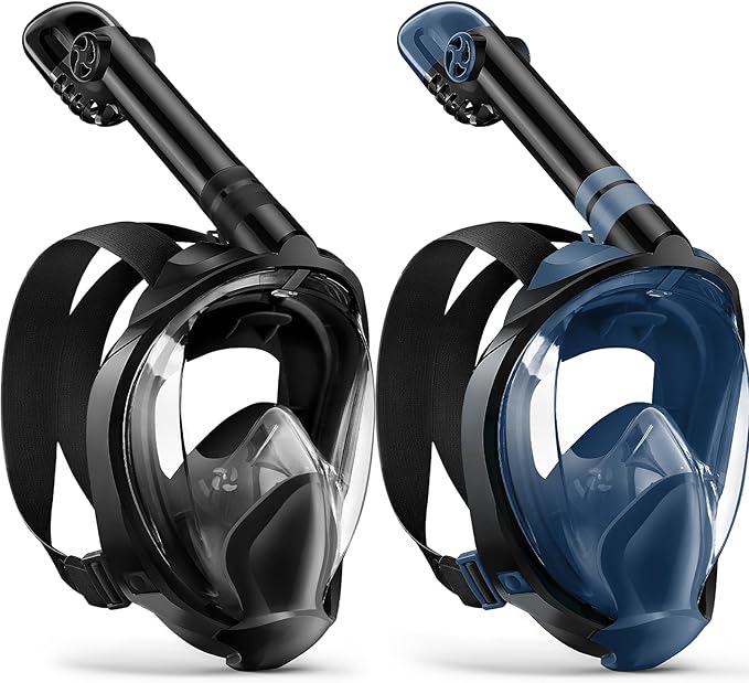 Zenoplige Full Face Snorkel Mask Adults,Dry-Top Snorkeling Gear with Camera Mount,Foldable 180-Degree Panoramic Scuba Mask for Snorkeling Diving Swimming Travel,Snorkel Mask Anti-Fog & Anti-Leak