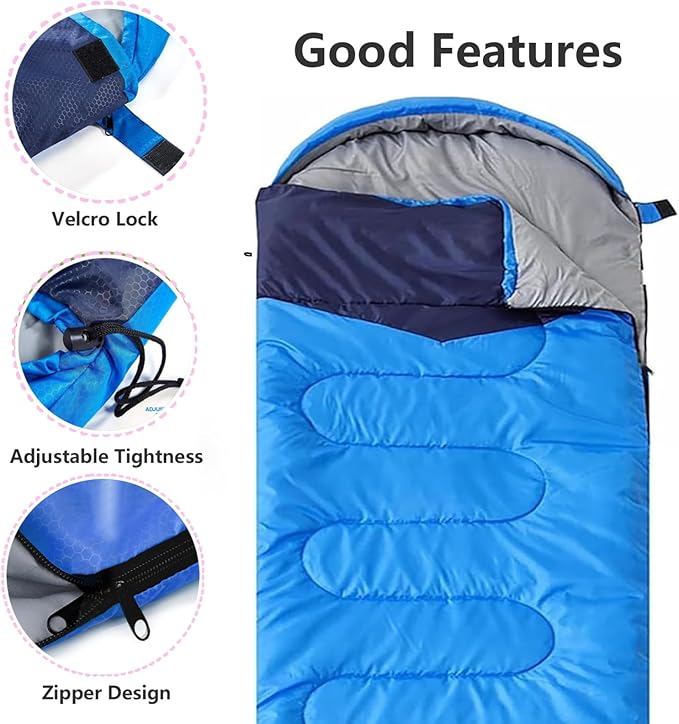 Sleeping Bags for Adults,Kids & Girls-Warm & Cold Weather Lightweight Waterproof Sleeping Bag Backpack with Compact Bag,Great for 3-4 Seasons Hiking,Camping and Outdoor