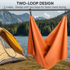 APEXUP Microfiber Travel Towel, Ultra Absorbent Quick Dry Towels, Lightweight Gym Sports Camping Towel for Workout, Yoga, Beach, Shower, Swimming (48"×24", Orange)