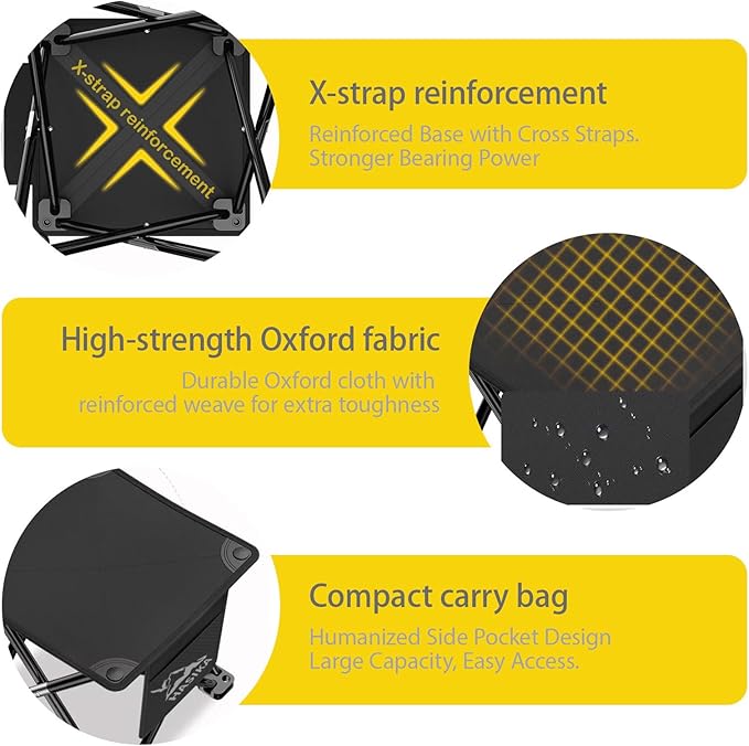 HASIKA Collapsible Stool Foot Rest 2 Pack Folding Stool Portable Outdoor Ottoman 400lbs Strong Support Camping Stool for Travel Gardening Fishing Hiking BBQ