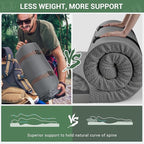 Elegear Air & Foam Self Inflating Sleeping Pad, Built-in Electric Pump 4" Ultra-Thick Memory Foam Camping Mattress with Pillow Camping Pad 4-Season R-Value 9.5 Camp Mat for Car/Traveling - Single
