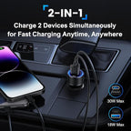 Penemay Car Charger USB C Car Phone Charger, Multi Port Cigarette Lighter Car Adapter for iPhone 17 16 15 Pro Max/14/13/12/11