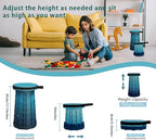 Portable Telescoping Stool, Retractable Folding Stool for Camping Garden Fishing Hiking Travel BBQ, Adjustable Collapsible Stools (Gradient Blue)
