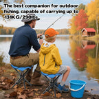 Portable Folding Camping Stool, Travel Fishing Chair Quad Frame Camping Chair Maximum Weight 270 lbs Lightweight Outdoor Folding Garden Chair for Hunting, Hiking, Party, Beach and Painting (Blue)