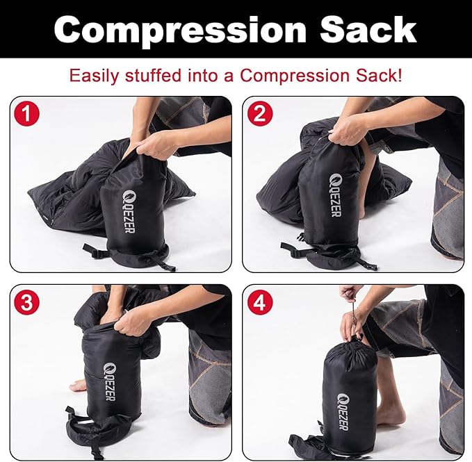 Ultralight Down Sleeping Bag for Adults with 600 Fill Power, Compact Sleeping Bag for Backpacking, Hiking and Camping