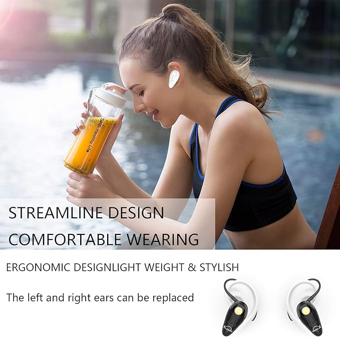 Bluetooth Earpiece, V5.0 Wireless Headphone Cell Phone Headset 8 Hrs Talking with Noise Cancelling Mic, Volume Control, Handsfree Earbud for iPhone Android Samsung Laptop Trucker Driver