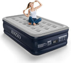 Twin Air Mattress with Built-in Pump, 18" Top Inflatable Mattress with Waterproof Flocking Fabric, Three-Minute Quick-Inflatable Bed. Portable Blow Up Mattress for Home, Outdoor and Guests