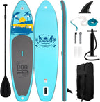 FunWater Inflatable Stand Up Paddle Board with Premium SUP Paddleboard Accessories, Anti-Slip EVA Deck, 11'/10'6'' Paddle Boards for Adults & Youth of All Skill Levels