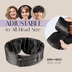 Silk Sleep Mask Soft Pressureless: 100% Mulberry Silk for Eye Skin Anti Wrinkles, Large Size for Total Blackout, Adjustable Wide Velcro Ear Cover