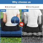 Sleeping Pad for Camping, Ultralight 4.7" Extra-Thick Inflatable Camping mat with Pillow Built-in Foot Pump, Compact Lightweight Air Mattress for Backpacking Hiking Car Travel Tent, Navy Blue