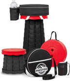 Collapsible Stool with Cushioned Carry Case, 400lbs Max Weight, Lightweight Portable Retractable Foldable Telescoping Camping Stool for Adults Outdoor Fishing Hiking Travel BBQ