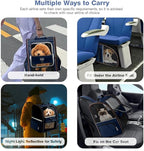 Extra Large Cat Backpack Carrier Expandable Pet Carrier Backpack for Small Dogs Medium Cats Fit Up to 18 Lbs, Dog Backpack Carrier, Foldable Puppy Backpack Carrier for Travel, Hiking,Blue