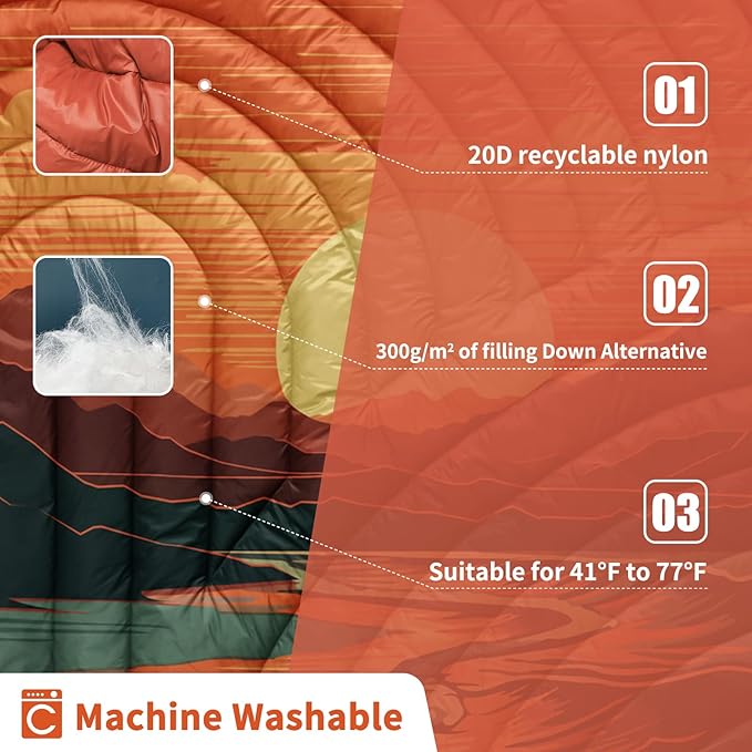 Camping Blanket,Lightweight Puffy Printed Camping Blanket Packable Outdoor Blanket for Camping,Traveling, Stadium, Hiking, Picnics