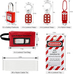 SAFBY 4-in-1 Lockout Tagout (Loto) Kit–Complete OSHA Safety Group Lock Out Hasps, Tag Out for Kits Station Electrical (4 Kits in 1)