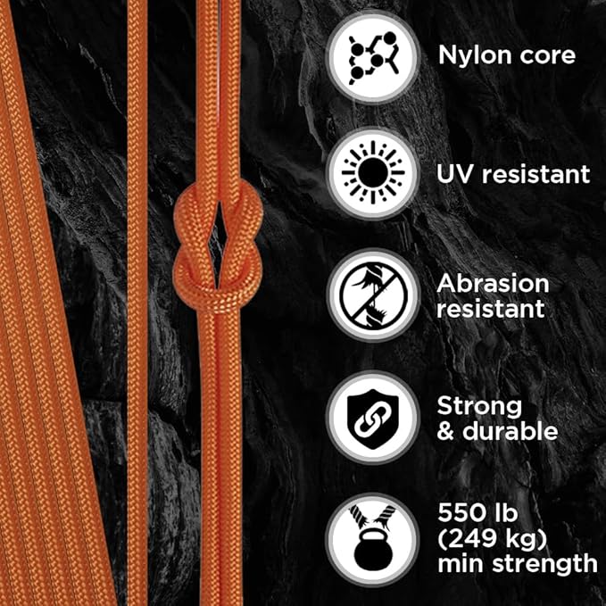 TECEUM 5/32" Paracord Rope 1000 – 1000ft / 200ft / 100ft / 50ft – Tactical Parachute Cord 4mm – 45+ Colors – Nylon String for Survival & Camping Gear – Stripe Cord for Survival – Utility Rope