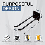 Paddle Storage Wall Rack, Kayak, SUP, Canoe Paddles, Indoor Organizer, Solid Steel Hanging Hooks (Compact)