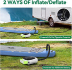 FBSPORT Paddle Board Pump Rechargeable 20PSI SUP Pump, Portable Electric Air Pump Quick Inflate & Deflate SUP Air Pump for Stand Up Paddle Boards, Kayak, Tent