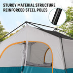 HIKERGARDEN 6-8 Person Camping Tent - Portable Family Cabin Tent for Camp, Windproof Fabric Camp Tent Outdoor for Hiking, Backpacking, Traveling
