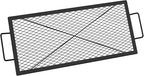 Onlyfire Barbecue Rectangle X-Marks Fire Pit Cooking Grate, Heavy Duty Steel Campfire BBQ Grill Grid with Handle Grill Grate for Outdoor, 32-Inch
