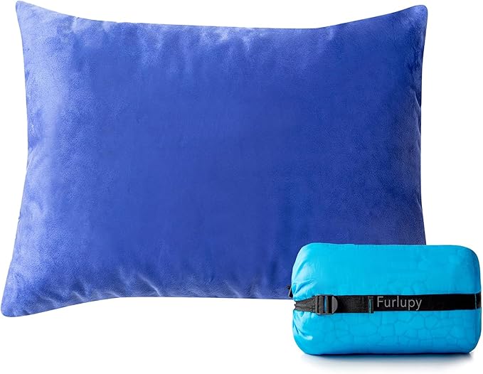 Small Shredded Gel Memory Foam Pillow，Adjustable for Contoured Support -Portable Ideal for Backpacking, Camping, Travel, Car, Airplane,Office Nap