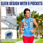 Lightweight Running Vest for Women and Men Hydration Backpack Pack with 1.5L Water Bladder Bag for Hiking Trail Running Gear Cycling Marathon