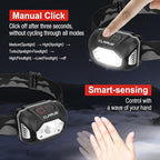 klarus HM1 IPX6 Waterproof Rechargeable Headlamp with Motion Sensor, 70 Hours Long Battery Life, Full Charge in 2.5 Hours, 440 Lumens Consistent Output, Shock and Drop Resistant