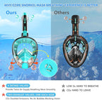 Full Face Snorkel Mask for Adults Teen, Snorkeling Gear with Detachable Camera Mount,Panoramic 180° View, Anti-Fog Anti-Leak Snorkling Set for Man and Women