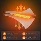 Heated Double Camping Chair, Heated Camping Chair with 3 Adjustable Temperatures and 4 Heating Zones,Portable Heated Chairs Outdoor Sports Support 650lbs（Battery Not Included）