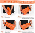 2 Pack Upgraded Collapsible Stool Folding Stool with Cushion,Retractable Folding Stool Max Load Capacity 400lbs, Portable Telescoping Stools for Camping Hiking Outdoor BBQ -Orange