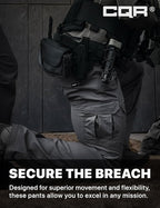 CQR Men's Flex Ripstop Tactical Pants, Water Resistant Stretch Cargo Pants, Lightweight EDC Hiking Work Pants