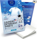 iO CLEAN Laundry Detergent Sheets Unscented, 30 Count – Hypoallergenic Laundry Soap Sheets for Sensitive Skin – Travel Friendly Washing Detergent Sheets for HE & Standard Washers