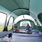 CAMPROS CP Tent 12-Person-Camping-Tents,3 Room Family Tents,Waterproof Windproof Family Tent with Top Rainfly,6 Large Mesh Windows,Double Layer,Easy Set Up, Portable with Carry Bag-20' x 9' x 72"(H)